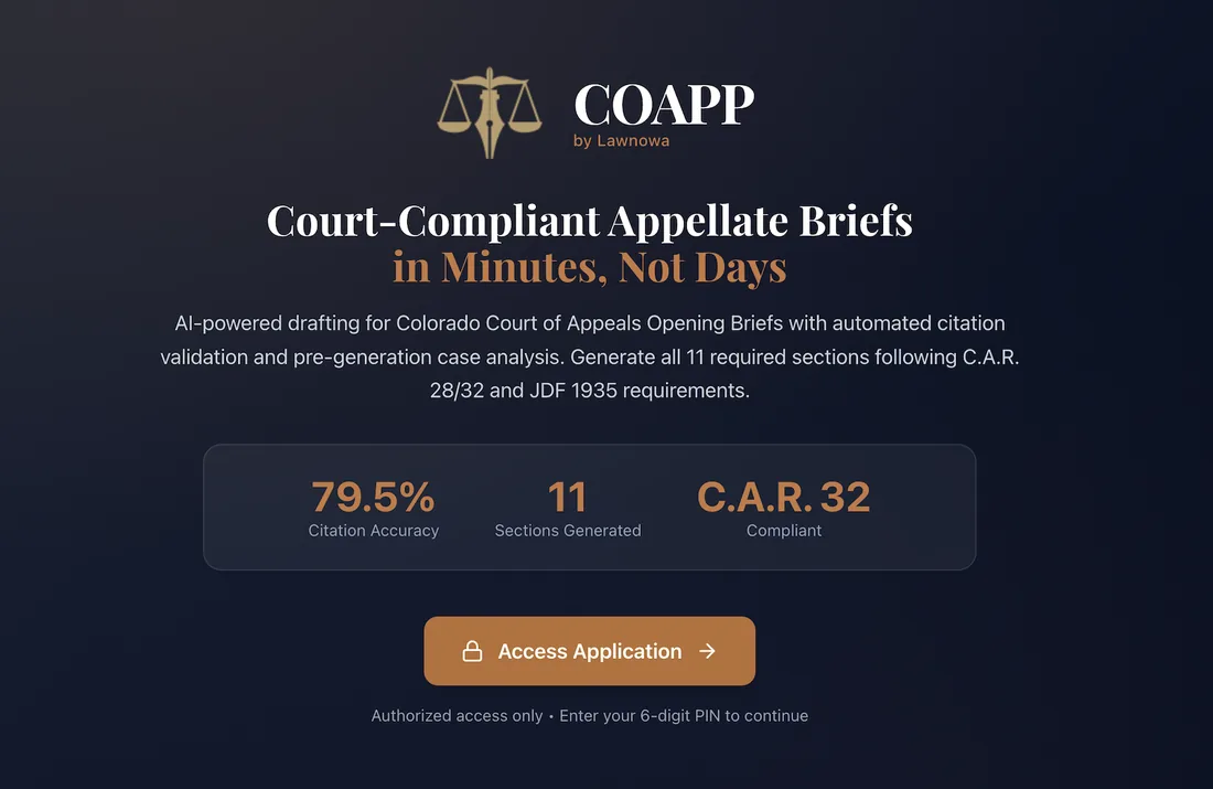 COAPP - Legal Brief Generator