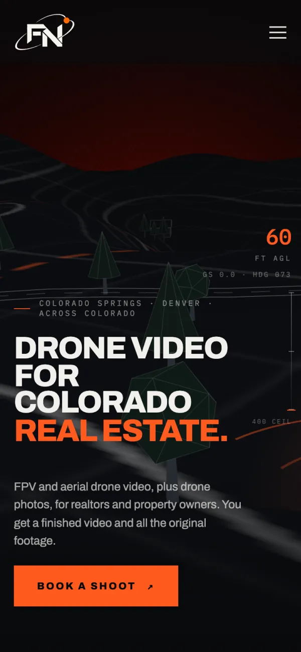 Ascent design on a phone — 3D drone hero