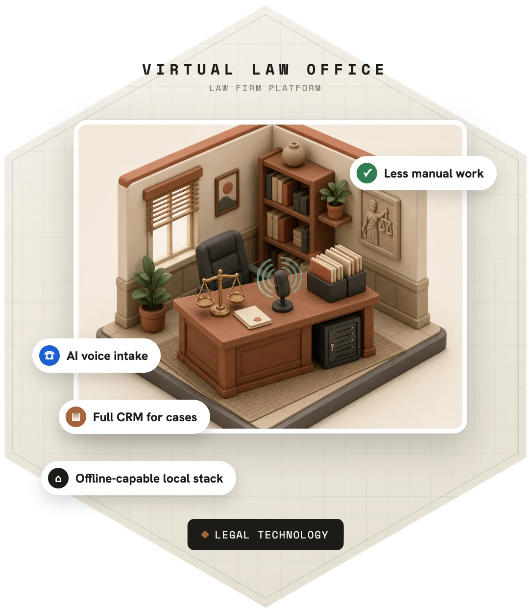 Law Firms Complete Digital Platform and Virtual Law Office — illustration